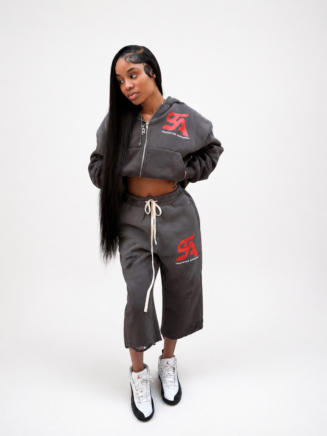 Distressed Jort Sweatsuit